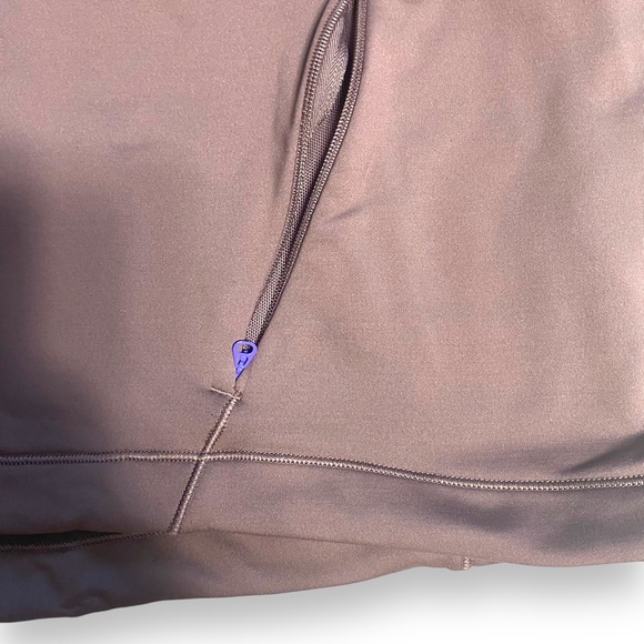 Lululemon Athletics TOPS TECH fleece Hiking Brown Cropped Quarter Zip Sz 10 - Picture 2 of 11